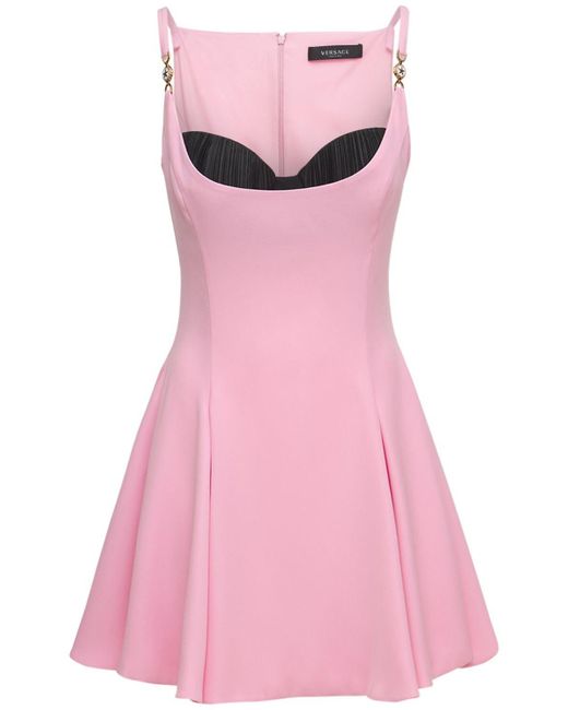 Versace Pink Sleeveless Cady Mini Dress