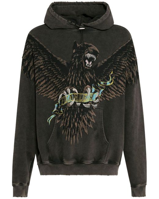 Represent Oversize Terrier Eagle Cotton Hoodie in Gray for Men - Lyst
