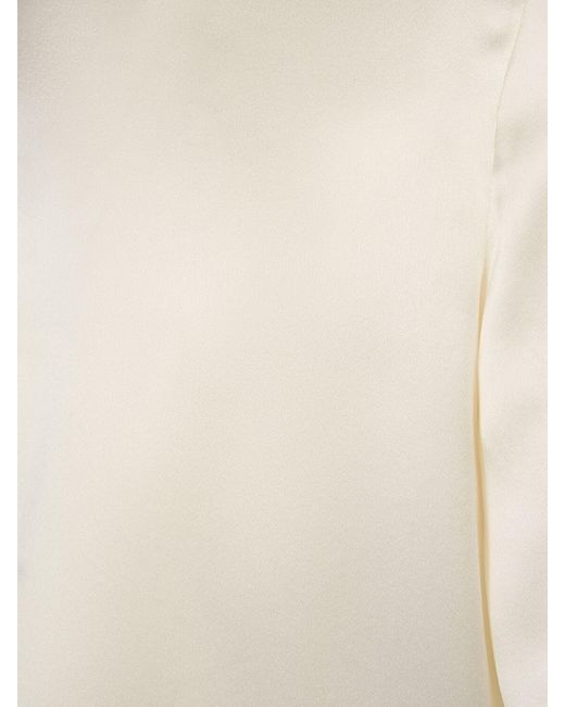 T-shirt in crepe di seta di Saint Laurent in Natural da Uomo