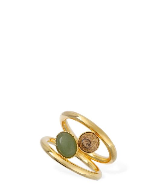 D'Estree Louise Double Stone Ring in Metallic