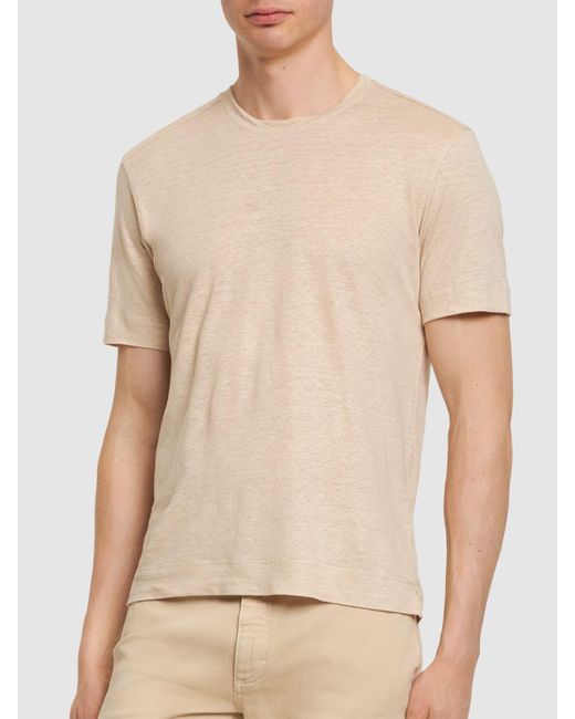 Zegna Natural Pure Linen Jersey T-shirt for men