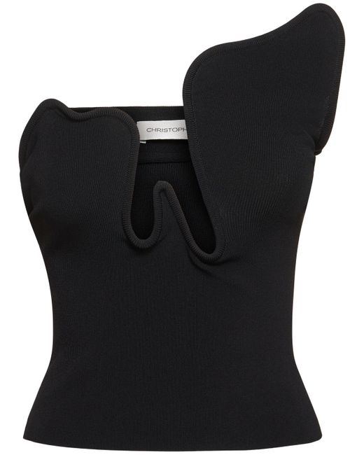 Mujer Top Sin Tirantes De Viscosa Christopher Esber de color Black