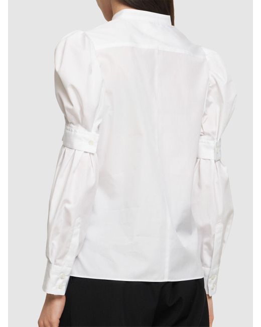 Chemise en coton à col double broad Noir Kei Ninomiya en coloris White