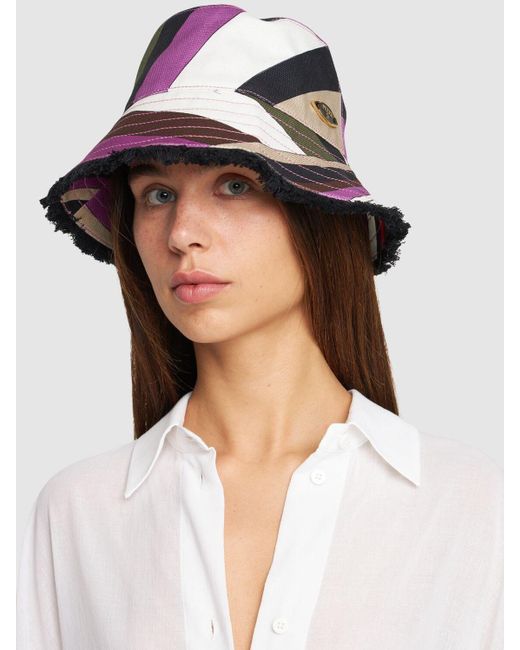 Emilio Pucci Pink Cotton Canvas Bucket Hat