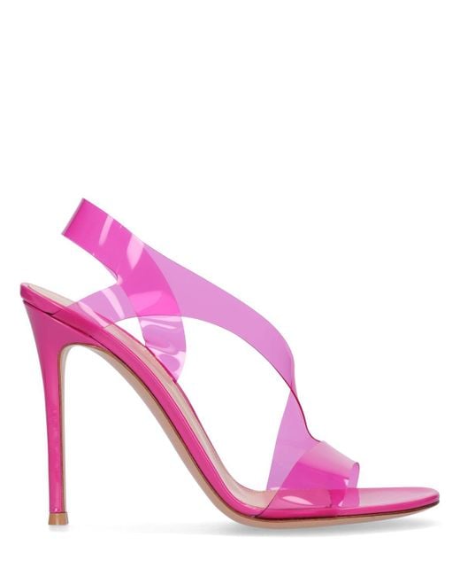 Gianvito Rossi Pink 105Mm Metropolis Plexi Slingback Sandals