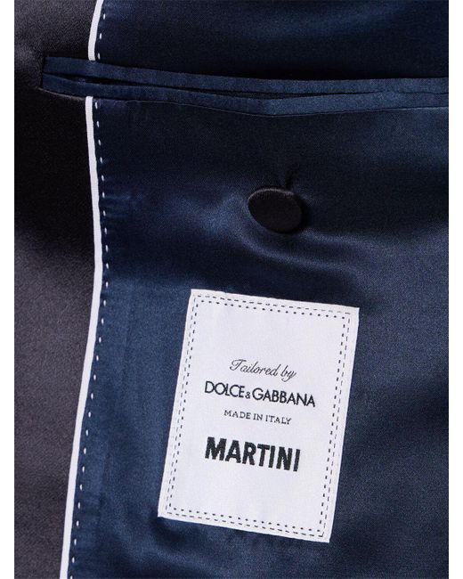 Completo gessato in lana di Dolce & Gabbana in Blue da Uomo