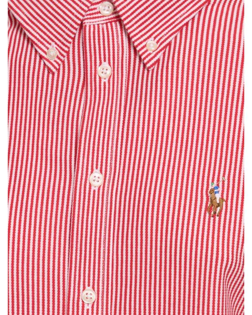 Polo Ralph Lauren Pink Striped Long Sleeve Shirt W/ Logo