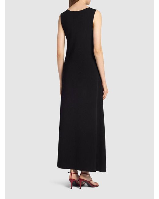 Khaite Black Keran Smooth Viscose Blend Long Dress