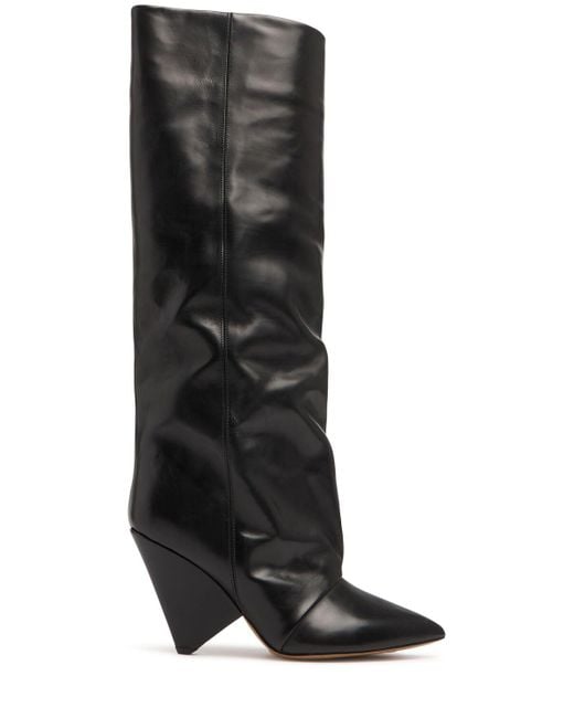 Isabel Marant Lyena-gb レザーロングブーツ 90mm Black