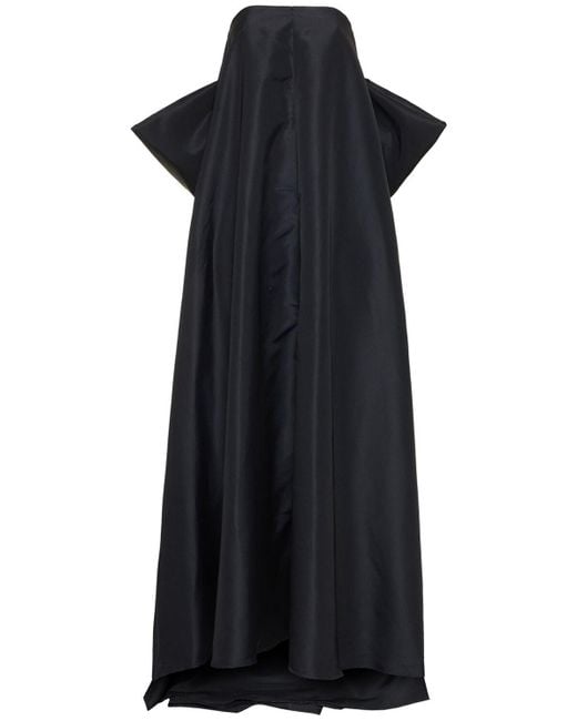 Marques'Almeida Black Strapless Taffeta Gown W/ Back Bow
