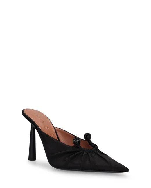 D'Accori Black 100Mm Eve Satin Mules