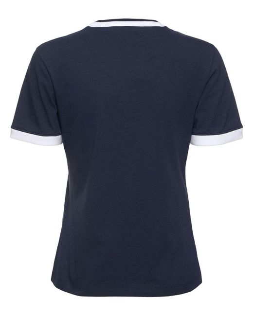 T-shirt en jersey de coton brodé Gucci en coloris Blue