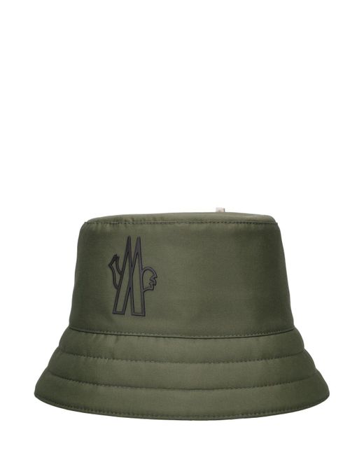 3 MONCLER GRENOBLE Green Logo Tech Bucket Hat for men