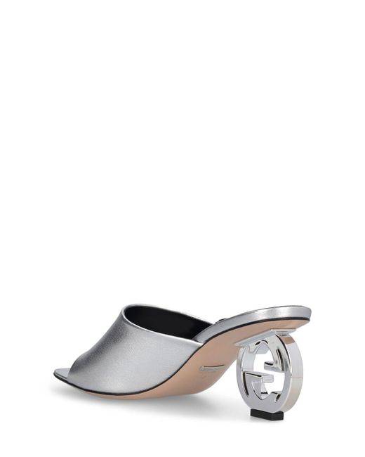 Gucci White 65Mm Interlocking G Slide Sandals