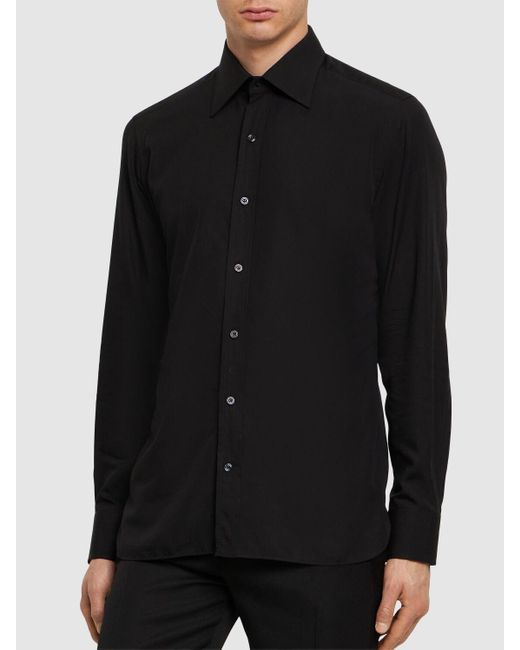 Camisa de seda Tom Ford de hombre de color Black