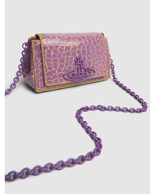 Vivienne Westwood Purple Kleine Leder-schultertasche "hazel"