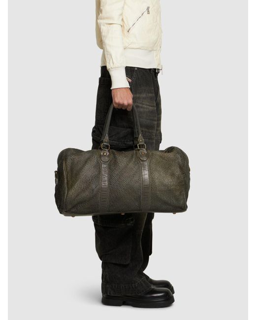 Giorgio Brato Brown Woven Leather Duffle Bag for men