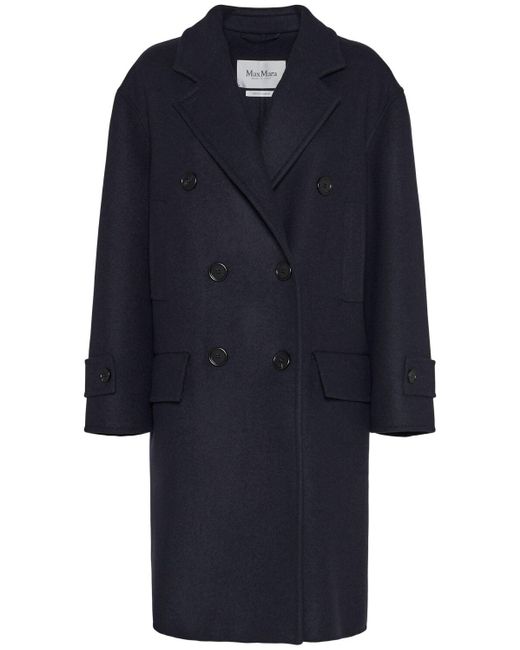 Max Mara Blue Zweireihiger Midimantel "nogara"
