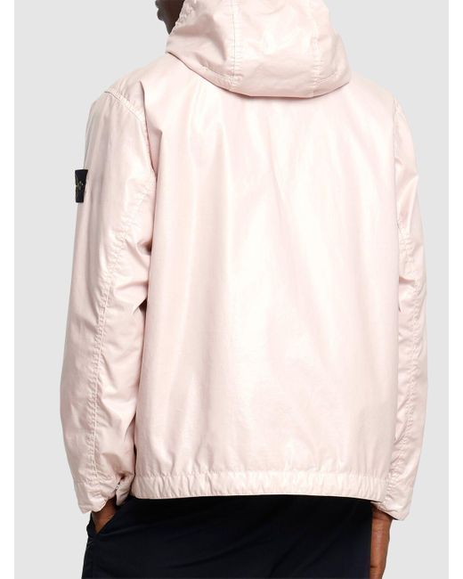 Stone Island Pink Mussola Gommata Short Parka for men