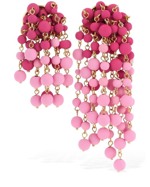 Boucles D'Oreilles Asymétriques "Les Mimosas" Jacquemus en coloris Pink