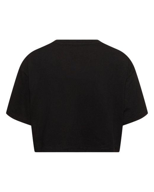 Amiri Black Logo Print Cotton Jersey Crop T-shirt