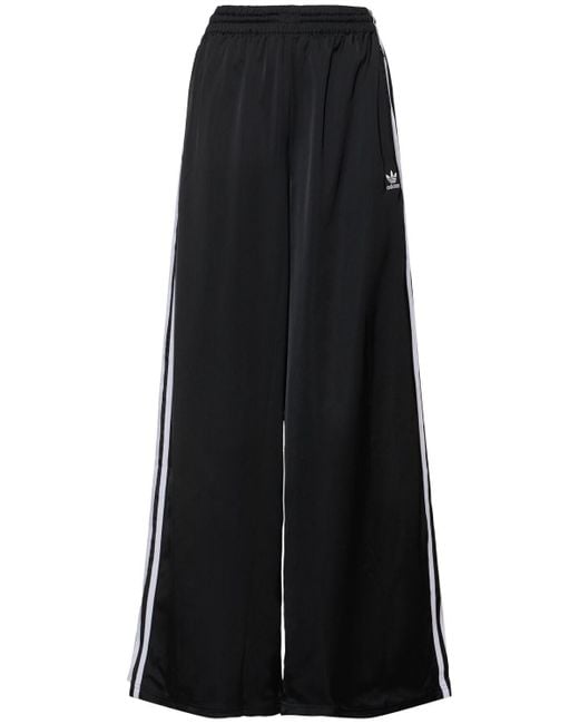 Adidas Originals サテントラックワイドパンツ Black
