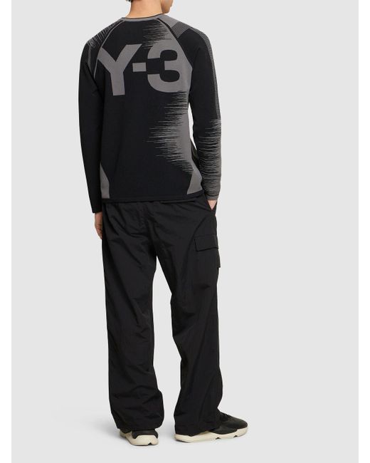 Y-3 Gray Engineered Knit Cardigan for men