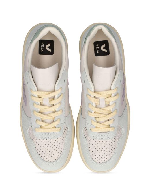 Veja White V-10 Leather Sneakers