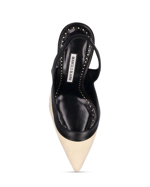 Manolo Blahnik Metallic 105mm Goga Leather Slingback Heels