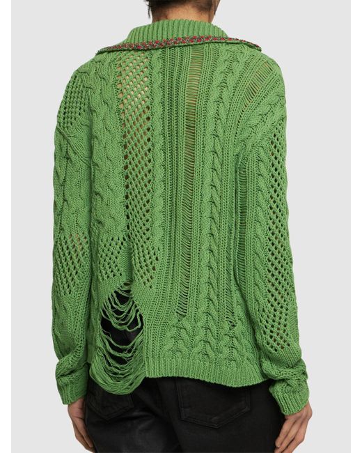 ANDERSSON BELL Sweater Aus Baumwollstrick "sauvage" in Green für Herren