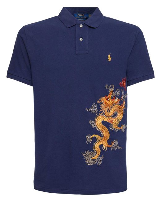 Polo Ralph Lauren Blue Dragon Embroidery Polo for men