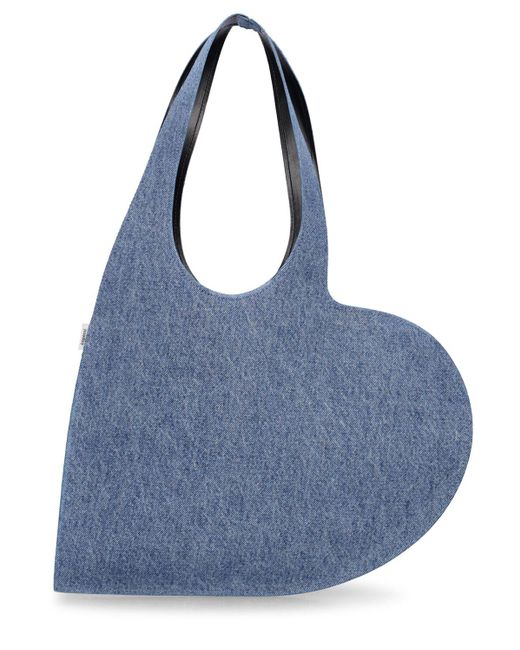 Coperni Blue Mini Heart Denim Tote Bag