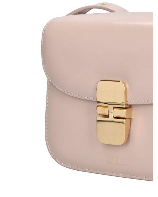 A.P.C. Pink Mini Grace Smooth Leather Bag