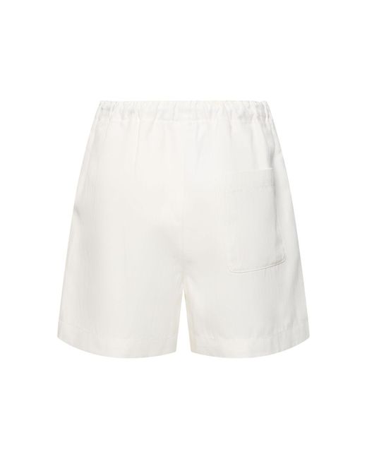 Loulou Studio White Seto Viscose Blend Shorts