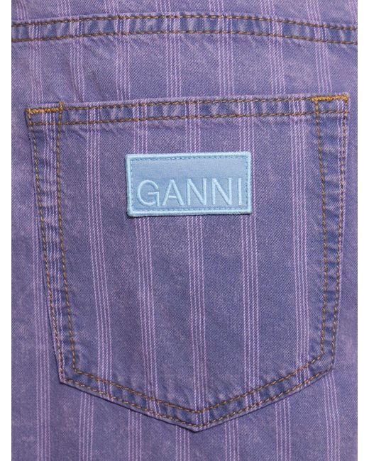 Jeans estrellados a rayas de Ganni de color Purple