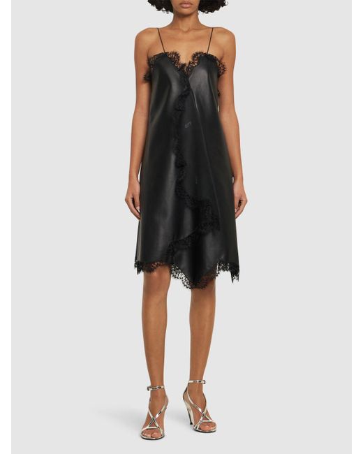 Lace nappa leather dress di Off-White c/o Virgil Abloh in Black