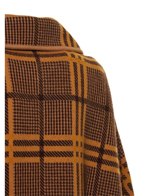 Gucci Brown Love Parade Reversible Jacquard-knit Wool-blend Cape