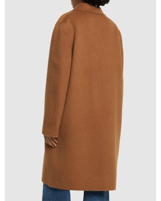 Abrigo de lana y alpaca Acne de color Brown