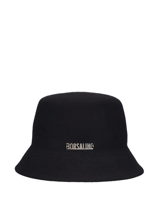 Borsalino Black 6Cm Noa Wool Felt Bucket Hat for men