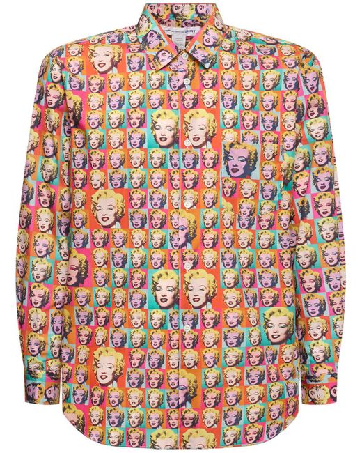 Comme des Garçons Red Andy Warhol Printed Cotton Poplin Shirt for men