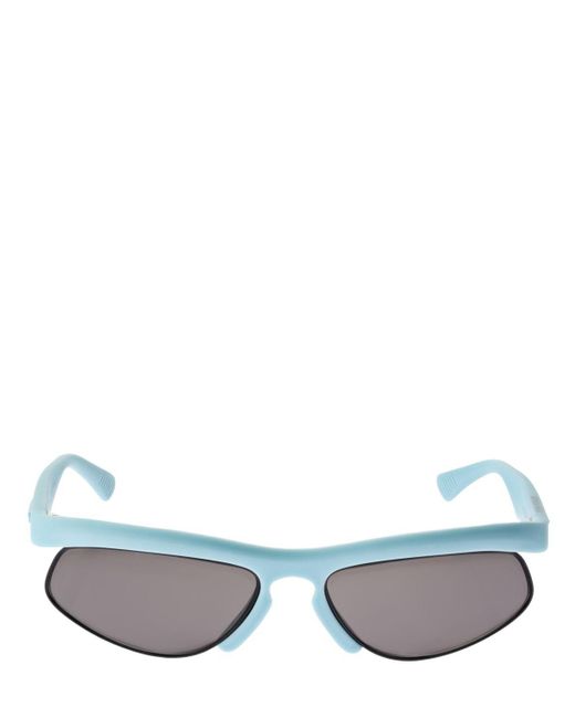 Bottega Veneta Blue Sporty Oval Acetate Sunglasses
