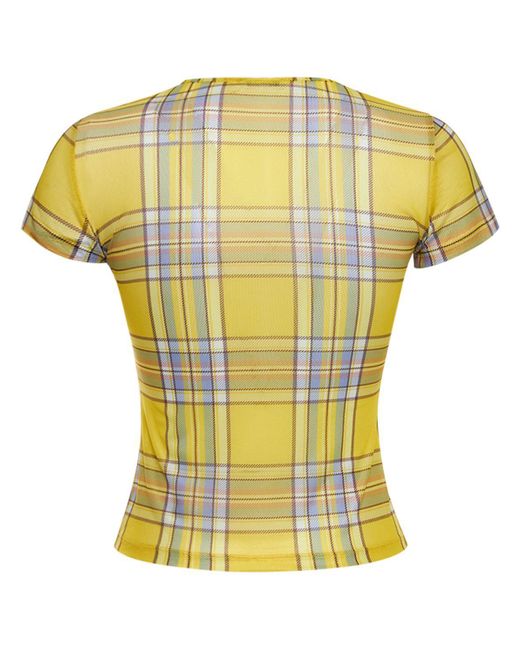 Miaou Yellow Mini Dion Checked T-shirt