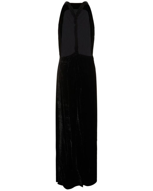 Proenza Schouler Black Maxi Velvet Halter Dress