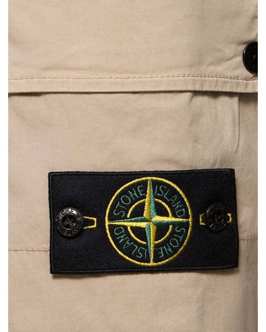 Stone Island Natural Stretch Cotton Logo Patch Shorts for men