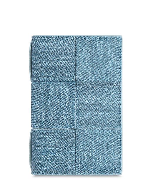 Bottega Veneta Blue Cassette Leather Flap Card Case for men