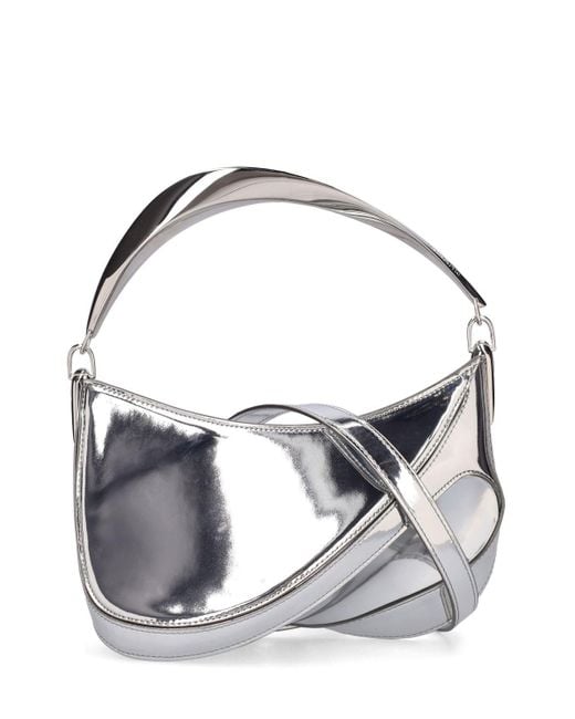 Mugler Gray Spiral Metallic Pouch for men