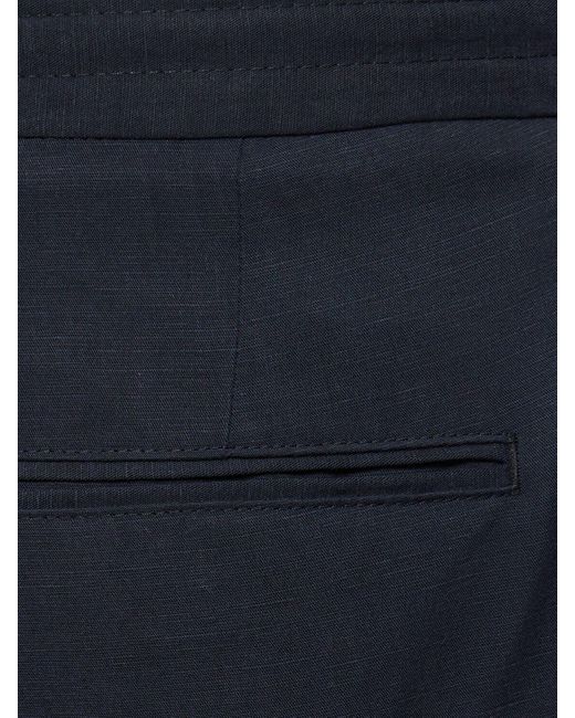 Boss Blue Perin Lyocell & Linen Pants for men
