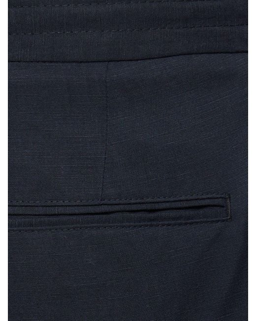 Boss Blue Perin Lyocell & Linen Pants for men