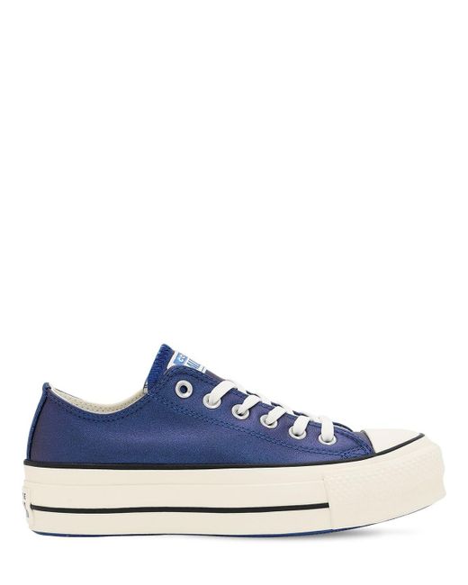 Converse Leather Chuck Taylor All Star Lift Ox Sneakers in Blue - Lyst