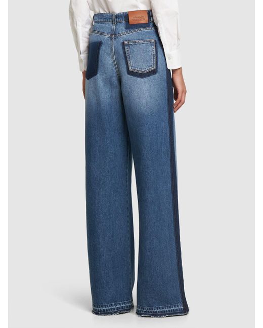 Jeans de denim de algodón Alexander McQueen de color Blue